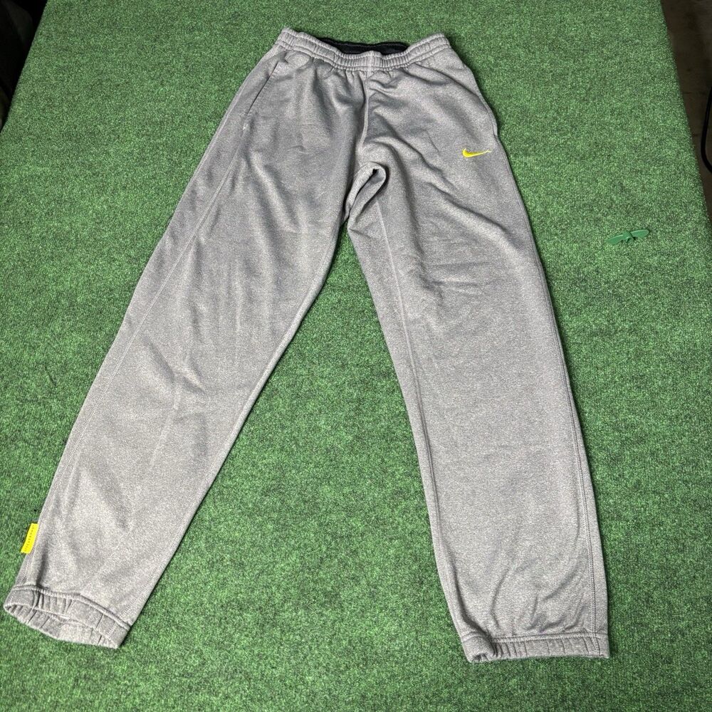 Nike Livestrong Track Pants Mens Medium Gray Straight Leg Drawstring Swoosh Logo